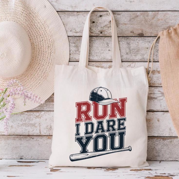 Run I Dare You Baseball Catcher Player Fan Canvas Tote Bag Run I Dare You Baseball Catcher Player Fan Canvas Tote Bag