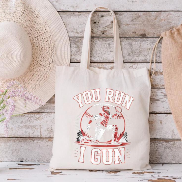 You Run I Gun Baseball Catcher Softball Player Canvas Tote Bag You Run I Gun Baseball Catcher Softball Player Canvas Tote Bag