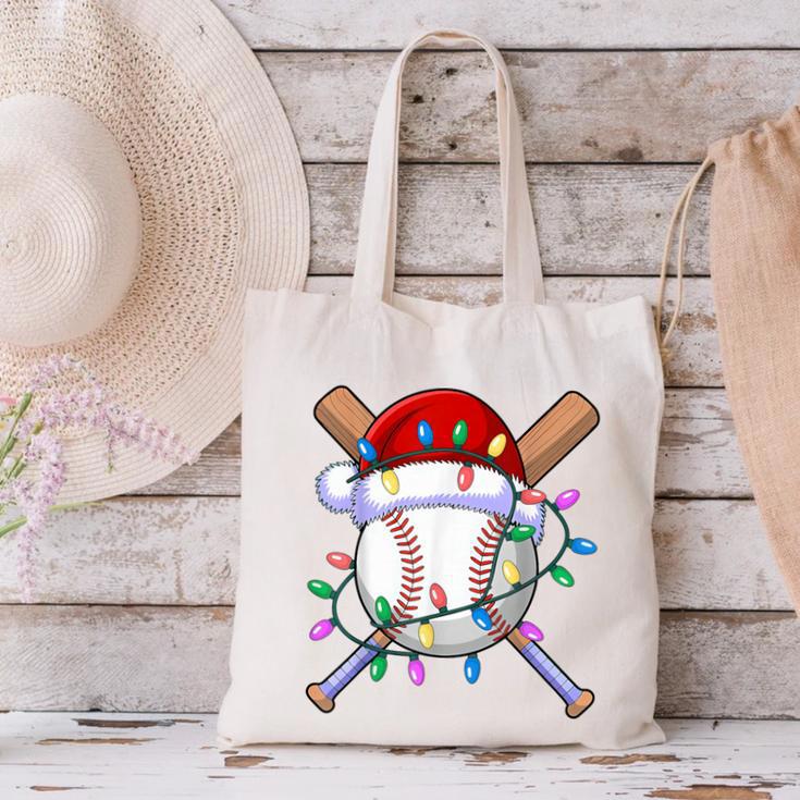 Santa Sports Christmas Baseball Player Canvas Tote Bag Santa Sports Christmas Baseball Player Canvas Tote Bag