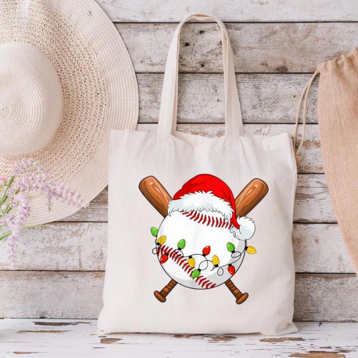 Santa Sports For Men Boys Christmas Baseball Player Canvas Tote Bag Santa Sports For Men Boys Christmas Baseball Player Canvas Tote Bag