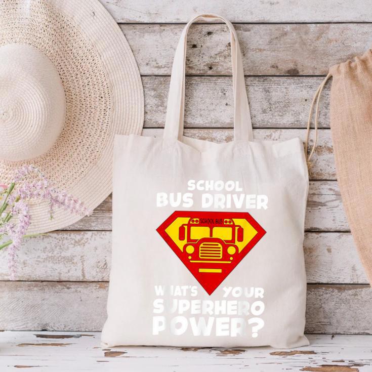 School Bus Driver Superhero Back To School Canvas Tote Bag School Bus Driver Superhero Back To School Canvas Tote Bag