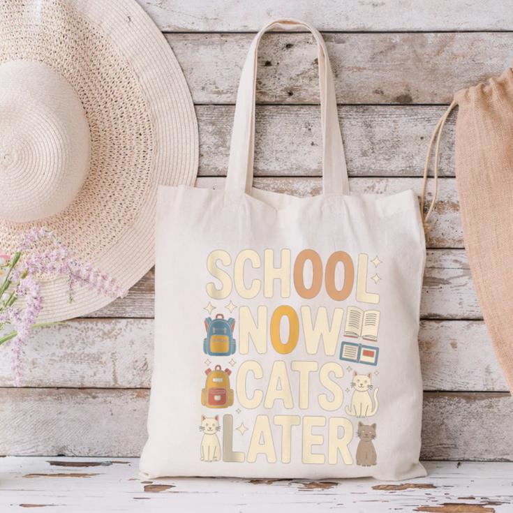 School Now Cats Later Back To School Canvas Tote Bag School Now Cats Later Back To School Canvas Tote Bag