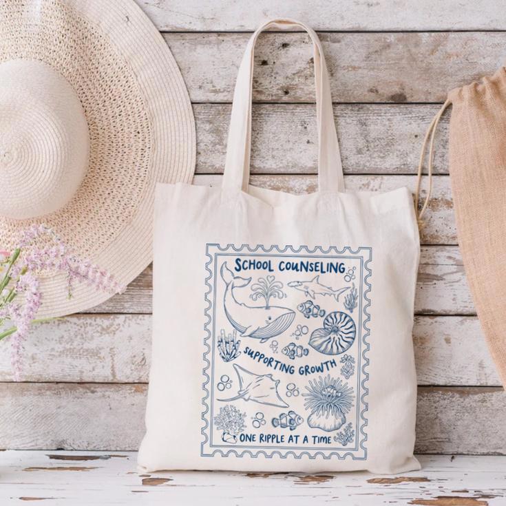 School Counselor Ocean Guidance Counselor Back To School Canvas Tote Bag School Counselor Ocean Guidance Counselor Back To School Canvas Tote Bag