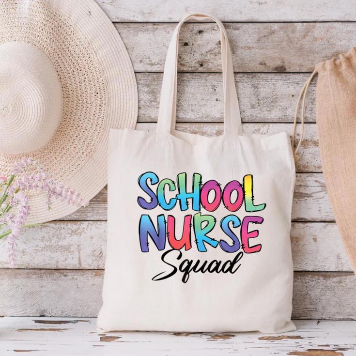 School Nurse Squad Tie Dye Back To School Appreciation Canvas Tote Bag