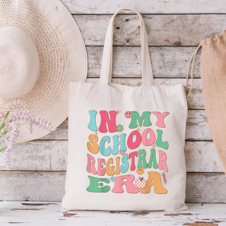 In My School Registrar Era Retro Back To School Canvas Tote Bag In My School Registrar Era Retro Back To School Canvas Tote Bag