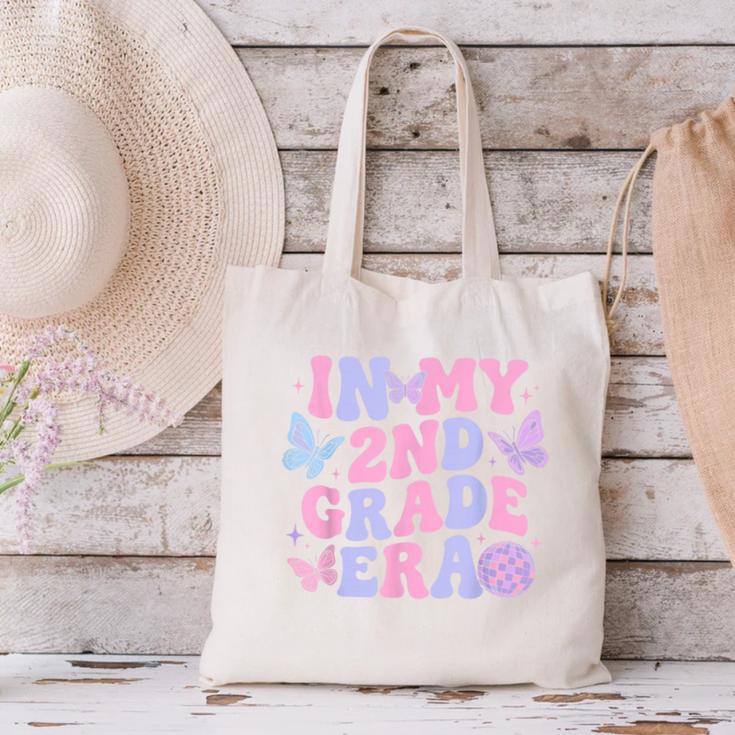 In My Second 2nd Grade Era Groovy Back To School Students Canvas Tote Bag