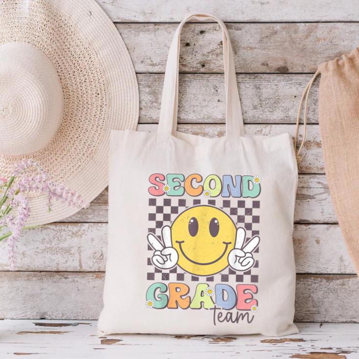 Second Grade Team Smile Face 2nd Grade Back To School Canvas Tote Bag Second Grade Team Smile Face 2nd Grade Back To School Canvas Tote Bag