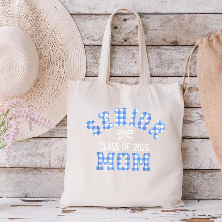 Senior 2025 Class Of 2025 Senior Mom Bow Back To School Canvas Tote Bag Senior 2025 Class Of 2025 Senior Mom Bow Back To School Canvas Tote Bag