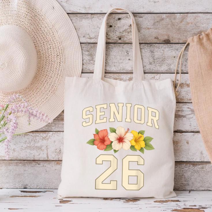 Senior Class Of 2026 Hibiscus Floral Girls Back To School Canvas Tote Bag