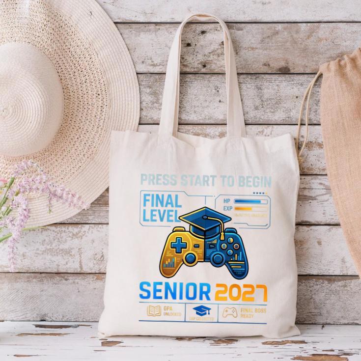 Senior Class Of 2027 Back To School Gamer Boys Senior 2027 Canvas Tote Bag