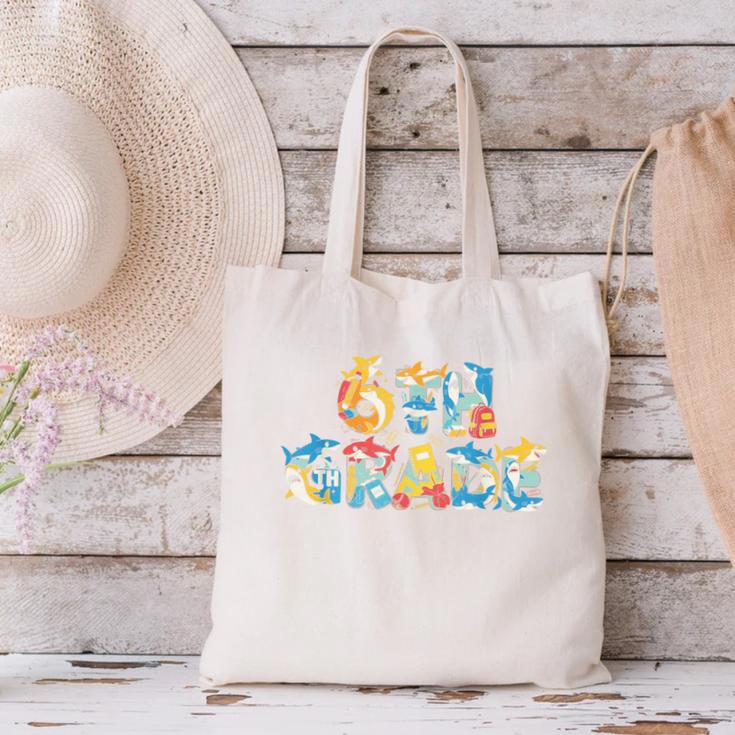 Shark Sixth Grade Back To School Kids Boys Girls Canvas Tote Bag Shark Sixth Grade Back To School Kids Boys Girls Canvas Tote Bag
