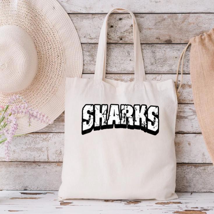 Sharks Back To School Spirit Canvas Tote Bag Sharks Back To School Spirit Canvas Tote Bag