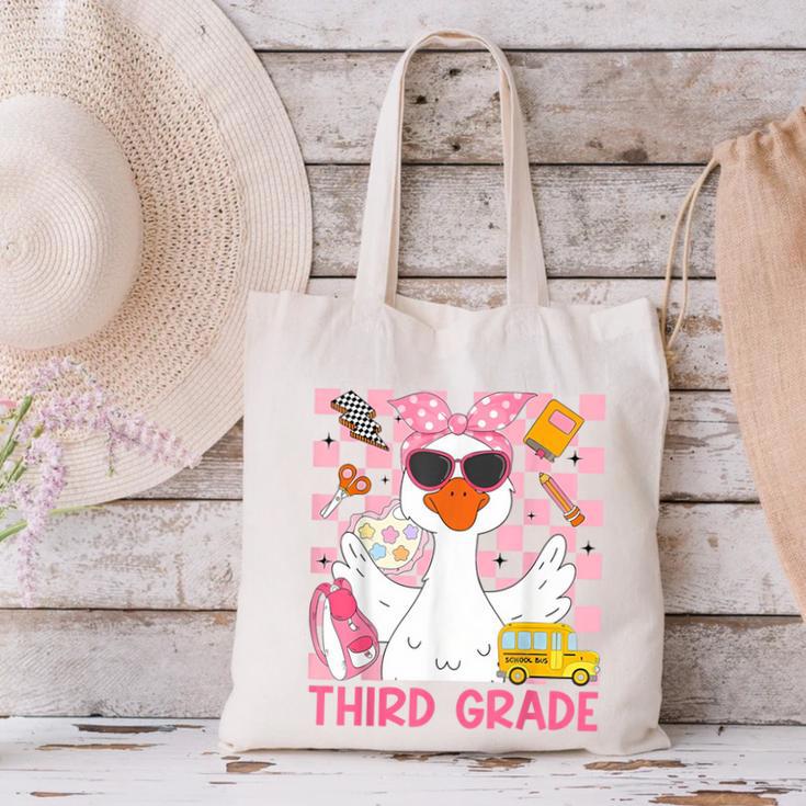 Silly Goose Third Grade Grade Back To School Coquette Girly Canvas Tote Bag Silly Goose Third Grade Grade Back To School Coquette Girly Canvas Tote Bag