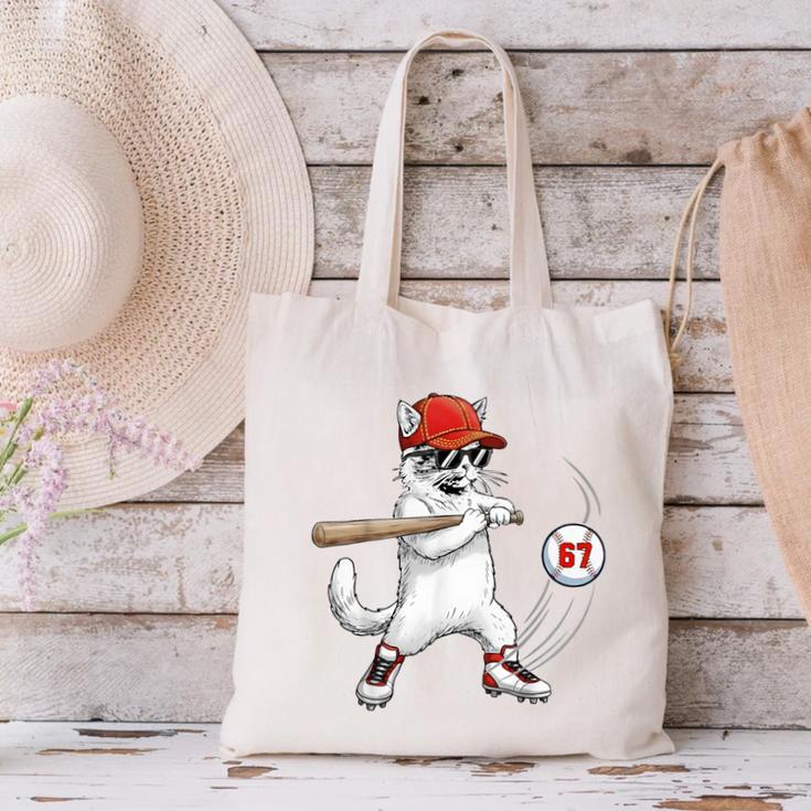 Six Seven 67 Baseball Cat Birthday Men Kids Boys Canvas Tote Bag Six Seven 67 Baseball Cat Birthday Men Kids Boys Canvas Tote Bag