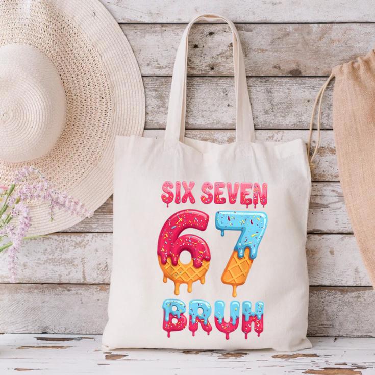 Six Seven Bruh 67 Ice Cream Drip Baseball For Men Women Kids Canvas Tote Bag Six Seven Bruh 67 Ice Cream Drip Baseball For Men Women Kids Canvas Tote Bag