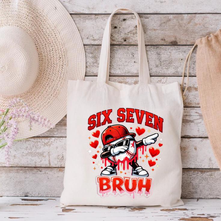 Six Seven Bruh Baseball Cool Valentine’s Day Teens Boys Canvas Tote Bag Six Seven Bruh Baseball Cool Valentine’s Day Teens Boys Canvas Tote Bag