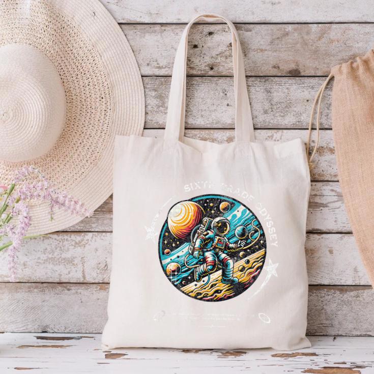 Sixth Grade Back To School Space Rocket Astronaut Canvas Tote Bag Sixth Grade Back To School Space Rocket Astronaut Canvas Tote Bag