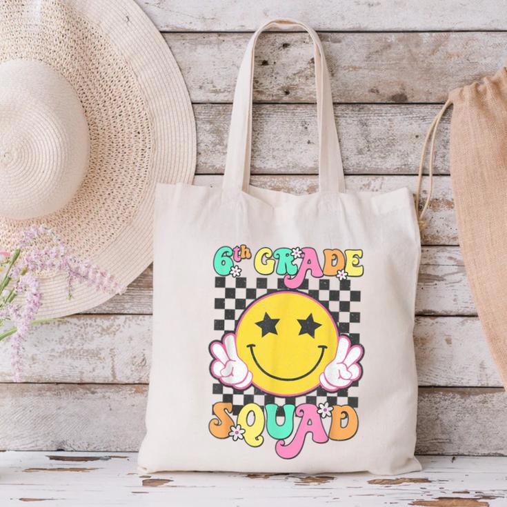Sixth Grade Squad Smile Retro Back To School 6th Grade Canvas Tote Bag Sixth Grade Squad Smile Retro Back To School 6th Grade Canvas Tote Bag