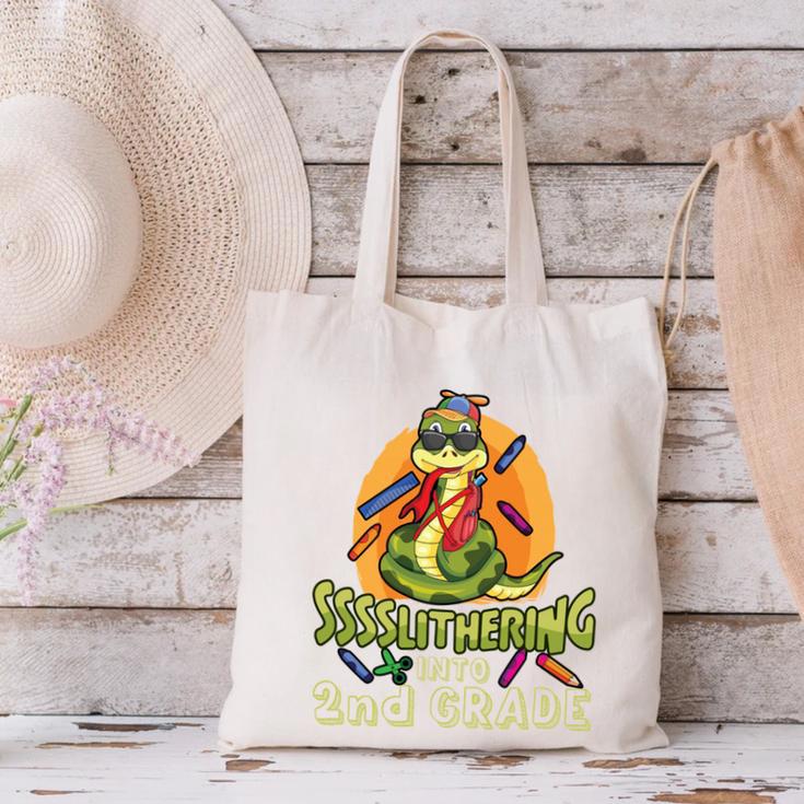 Slithering Into 2nd Grade First Day Back To School Snake Performance Canvas Tote Bag Slithering Into 2nd Grade First Day Back To School Snake Performance Canvas Tote Bag