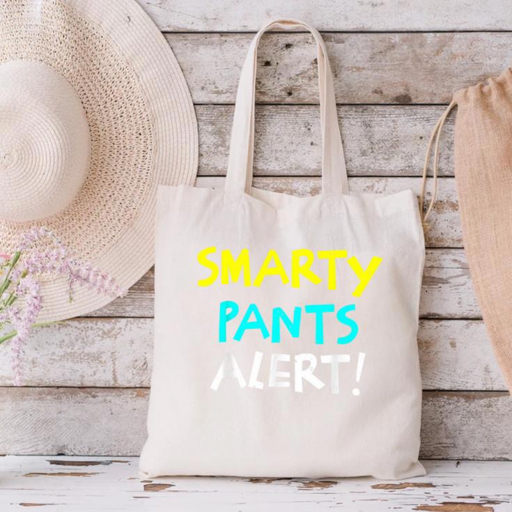 Smarty Pants Alert Nerd & Kids Back To School Canvas Tote Bag Smarty Pants Alert Nerd & Kids Back To School Canvas Tote Bag