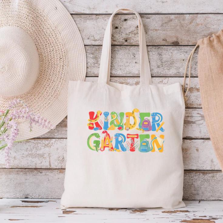Snake Kindergarten Back To School Kids Boys Girls Canvas Tote Bag Snake Kindergarten Back To School Kids Boys Girls Canvas Tote Bag