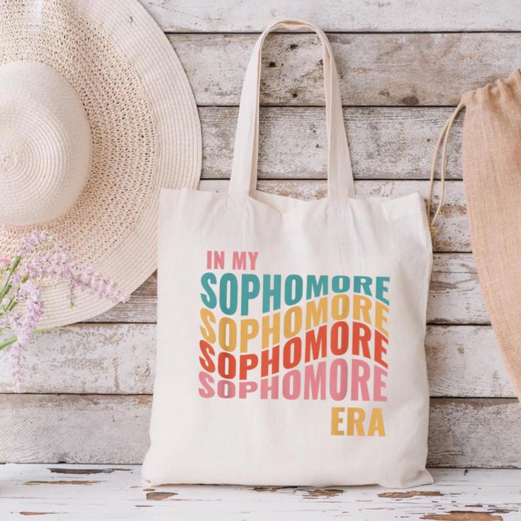 In My Sophomore Era High School 10th Grade Back To School Canvas Tote Bag In My Sophomore Era High School 10th Grade Back To School Canvas Tote Bag