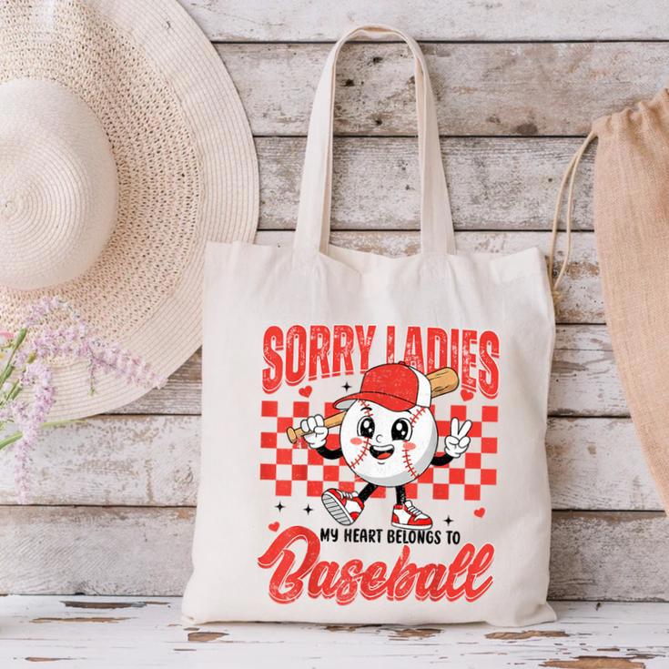 Sorry Ladies My Heart Belongs To Baseball Valentines Boys Canvas Tote Bag
