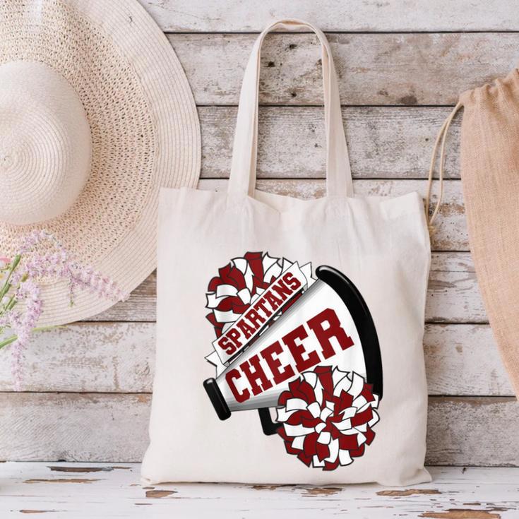 Spartans Cheer Back To School Cheerleading Spirit M Canvas Tote Bag