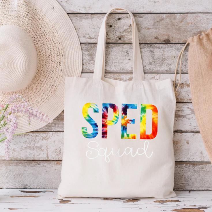 Sped Squad For Work Tie Dye Back To School Appreciation Day Canvas Tote Bag