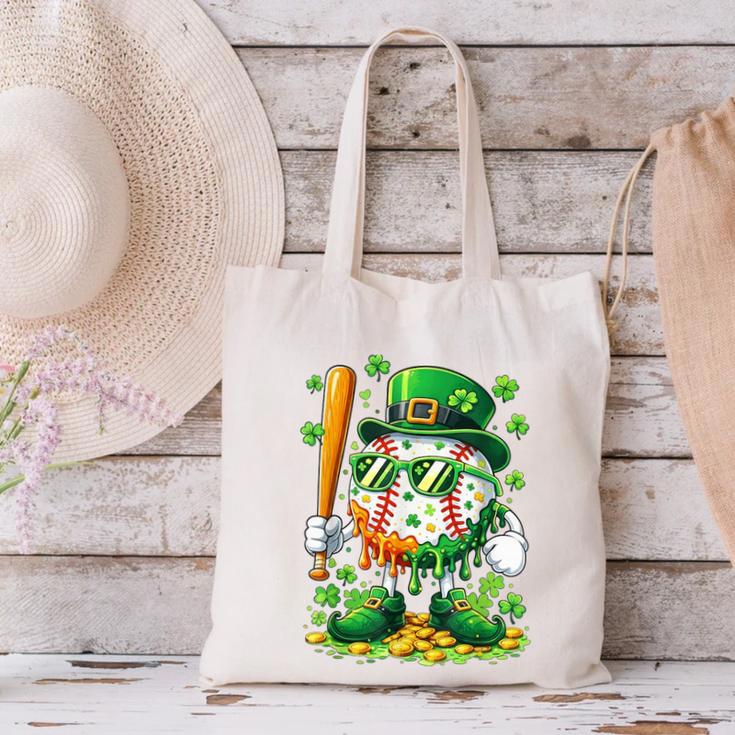 St Patricks Day Baseball Ice Cream Baseball Player Cartoon Canvas Tote Bag St Patricks Day Baseball Ice Cream Baseball Player Cartoon Canvas Tote Bag