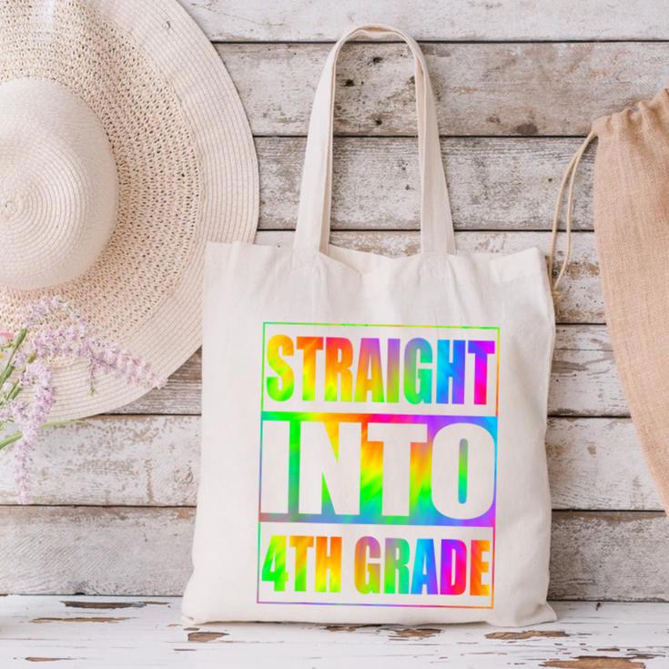 Straight Into 4th Grade Fourth Grade Back To School Canvas Tote Bag