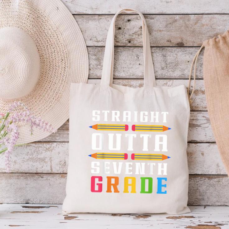 Straight Outta Seventh Grade Graduation Fun Back To School Canvas Tote Bag