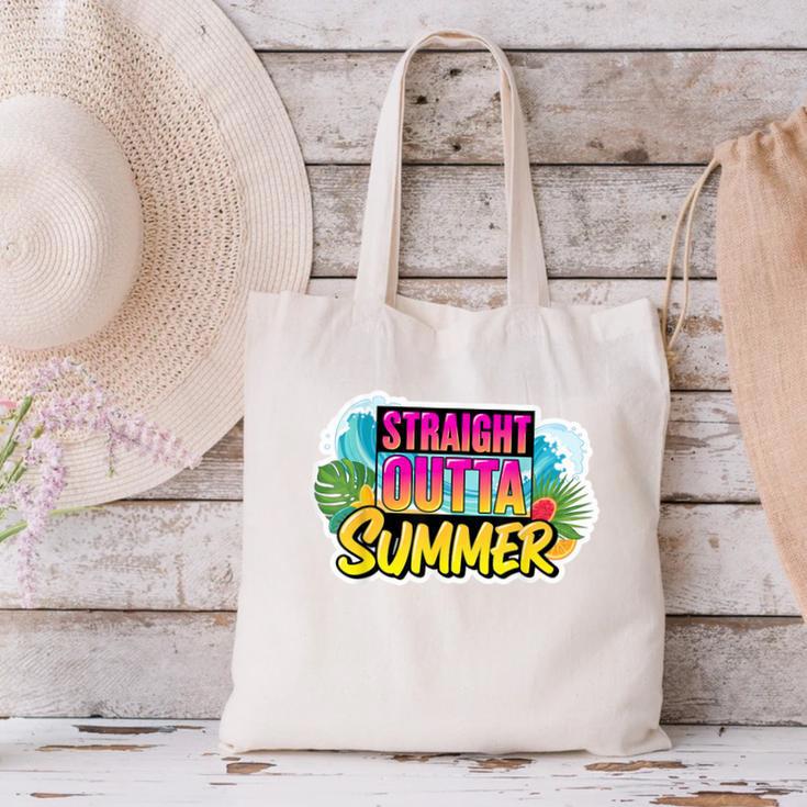 Straight Outta Summer Back To School First Day Fall Autumn Canvas Tote Bag