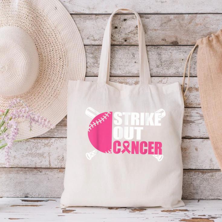 Strike Out Cancer Breast Cancer Awareness Baseball Warrior Canvas Tote Bag Strike Out Cancer Breast Cancer Awareness Baseball Warrior Canvas Tote Bag