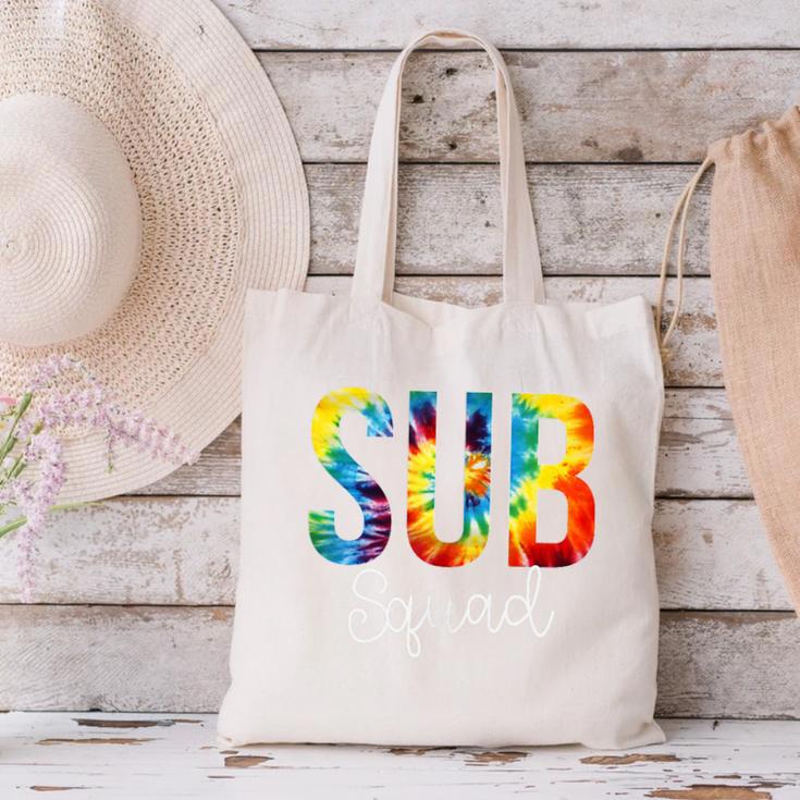Sub Squad For Work Tie Dye Back To School Appreciation Day Canvas Tote Bag Sub Squad For Work Tie Dye Back To School Appreciation Day Canvas Tote Bag