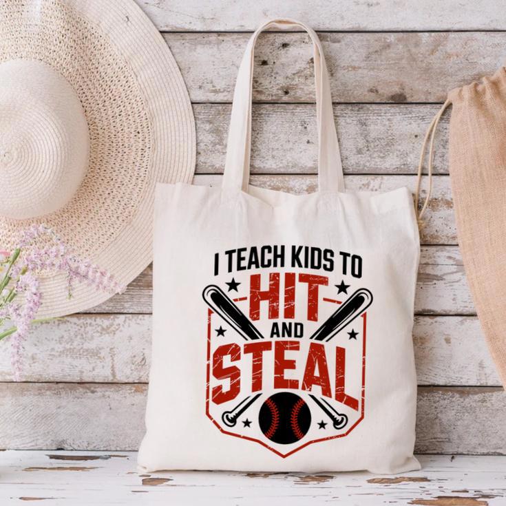 I Teach Kids To Hit And Steal Baseball Softball Coach Premium Tri-Blend Canvas Tote Bag I Teach Kids To Hit And Steal Baseball Softball Coach Premium Tri-Blend Canvas Tote Bag
