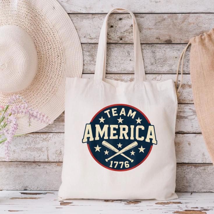 Team America 1776 4th Of July Patriotic Baseball Canvas Tote Bag Team America 1776 4th Of July Patriotic Baseball Canvas Tote Bag