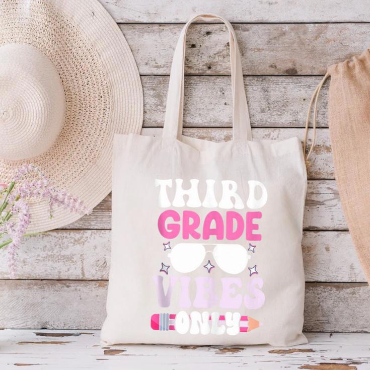 Third Grade 3rd Vibes Only Back To School Student Girl Canvas Tote Bag