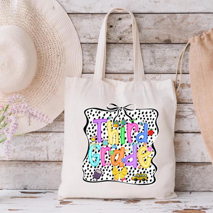 Third Grade Dalmatian Dots 3rd Grade Back To School Girls Canvas Tote Bag
