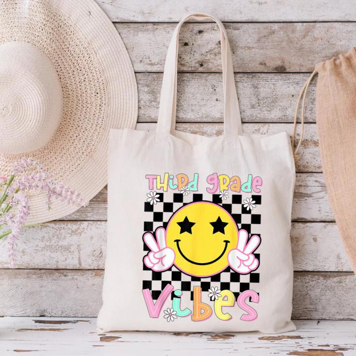 Third Grade Vibes Groovy Smile Face Back To School Girl Kid Canvas Tote Bag Third Grade Vibes Groovy Smile Face Back To School Girl Kid Canvas Tote Bag