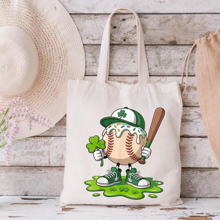 Toddler Baseball Drip Ice Cream Boys Kids St Patricks Day Canvas Tote Bag Toddler Baseball Drip Ice Cream Boys Kids St Patricks Day Canvas Tote Bag