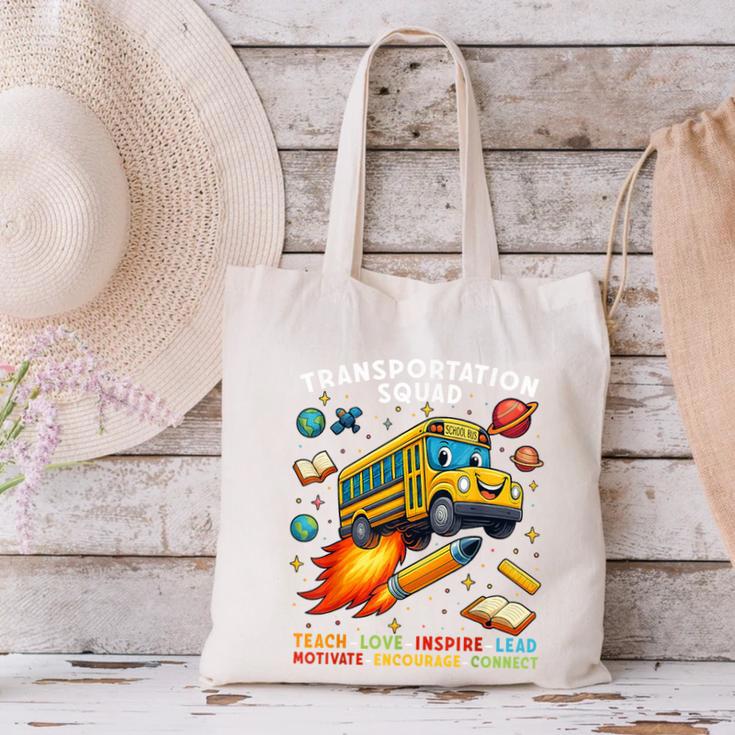 Transportation Squad School Bus Driver Back To School Canvas Tote Bag Transportation Squad School Bus Driver Back To School Canvas Tote Bag