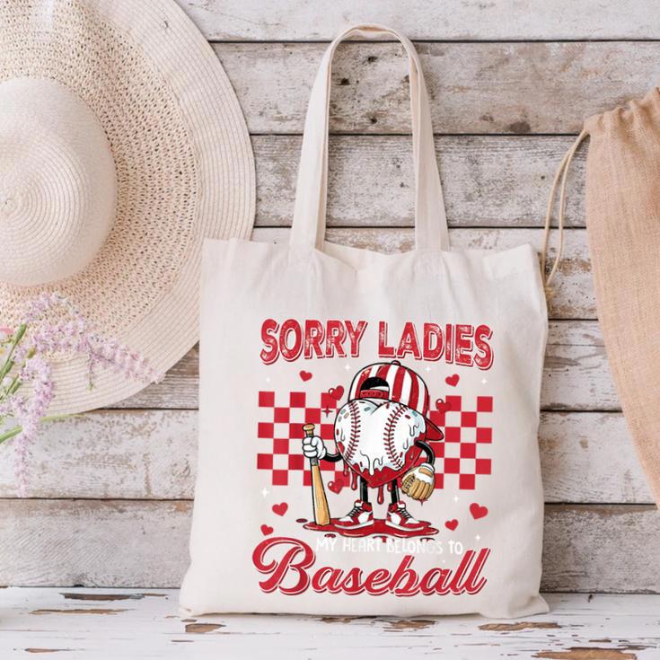 Valentine My Heart Belongs Baseball Lover Boy Men Canvas Tote Bag Valentine My Heart Belongs Baseball Lover Boy Men Canvas Tote Bag