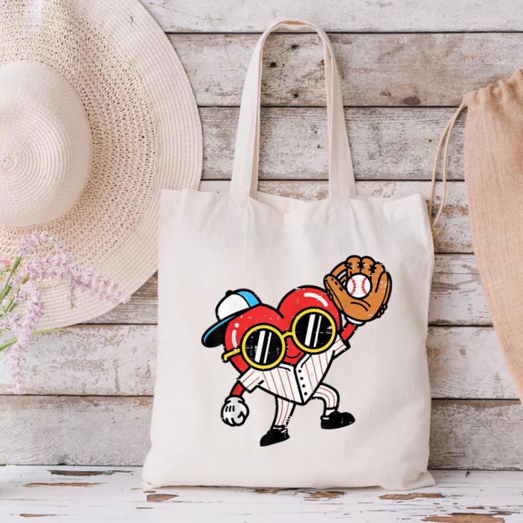 Valentines Day Baseball Heart Gloves Cute Boys Kid Youth Men Canvas Tote Bag Valentines Day Baseball Heart Gloves Cute Boys Kid Youth Men Canvas Tote Bag