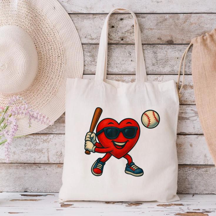 Valentines Day Baseball Red Heart Love Boys Kids Tee Canvas Tote Bag