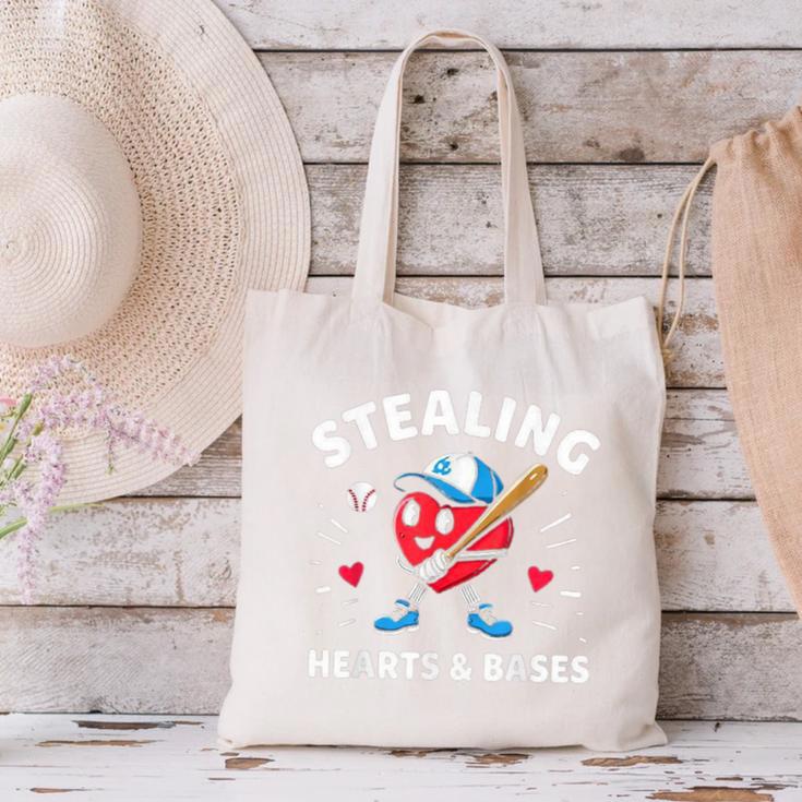 Valentines Day Baseball Stealing Hearts Bases Boys Kids Men Canvas Tote Bag