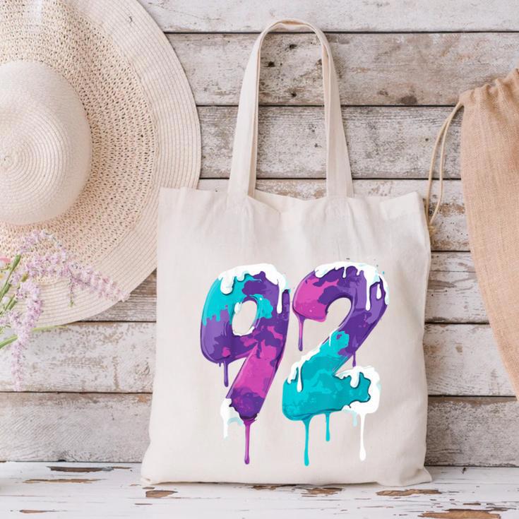 Vintage Baseball 92 Number Canvas Tote Bag Vintage Baseball 92 Number Canvas Tote Bag