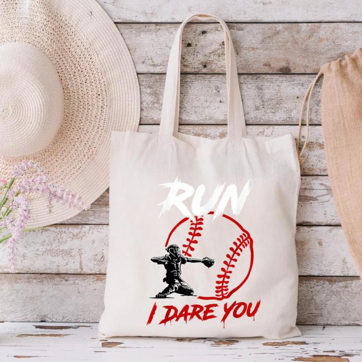 Vintage Baseball Catcher Boys Go Ahead Run I Dare You Canvas Tote Bag Vintage Baseball Catcher Boys Go Ahead Run I Dare You Canvas Tote Bag