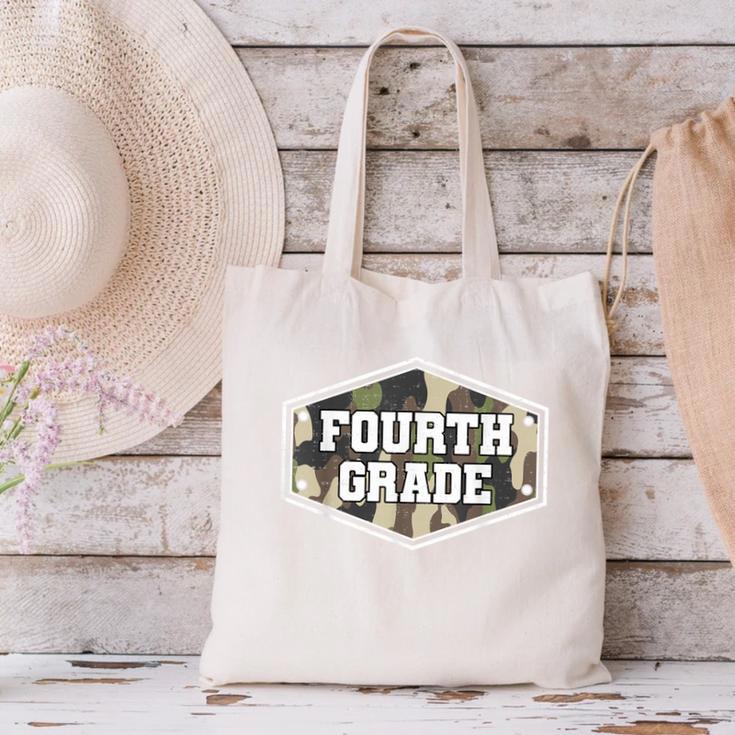Vintage Fourth Grade Old Camo Back To School Boys 4th Grade Canvas Tote Bag Vintage Fourth Grade Old Camo Back To School Boys 4th Grade Canvas Tote Bag