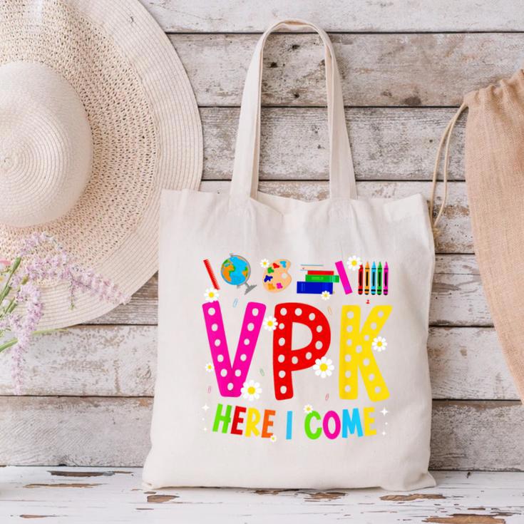 VPK Here I Come First Day Of VPK Back To School VPK Canvas Tote Bag